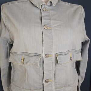 Lularoe Kenny Jacket Women's XL Light Blue Denim Button Front Pockets Stretch